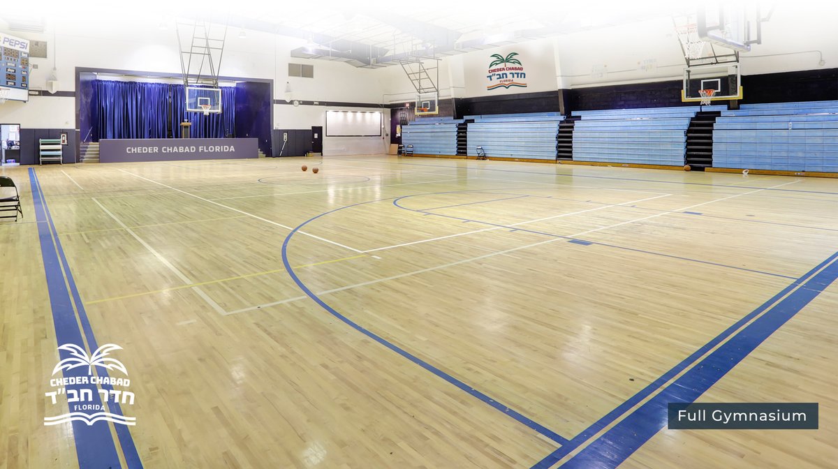 Full gymnasium with basketball court