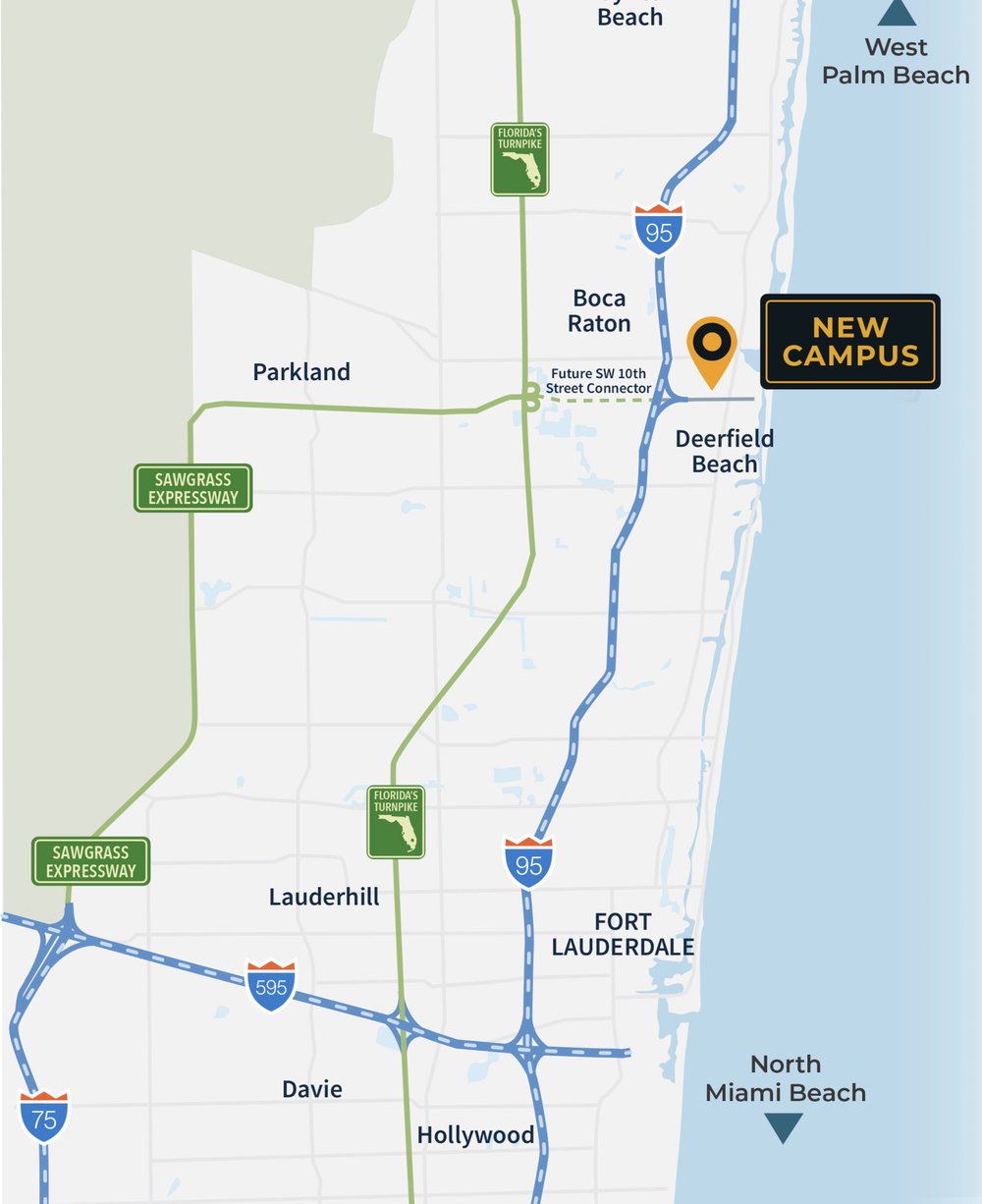 South Florida map showing campus location