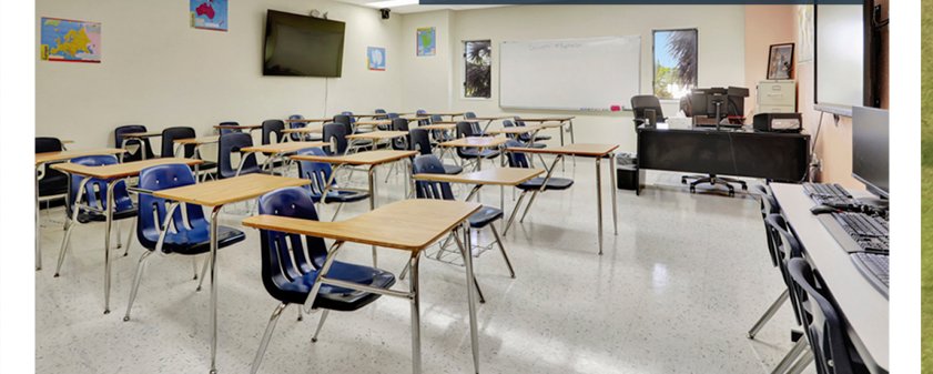 One of 36 classrooms at the new campus